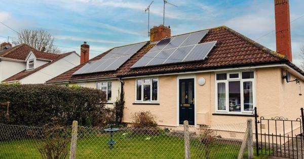 Home with solar panels