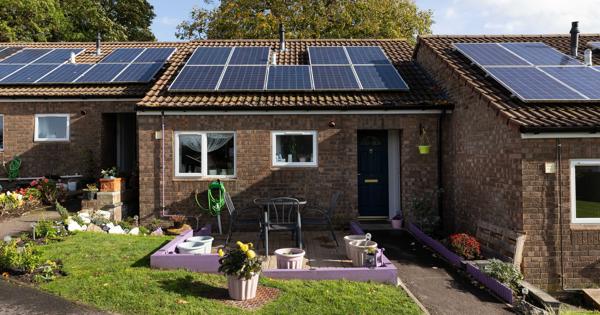 bungalows with retrofitted with solar panels