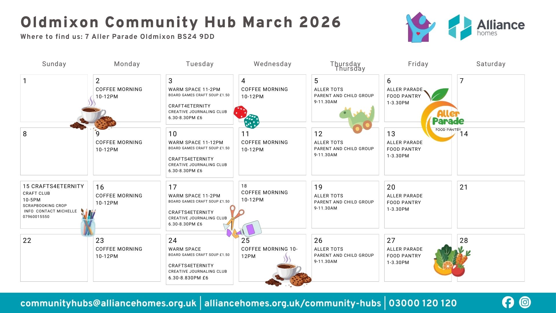 What's on at the Oldmixon Community Hub in March